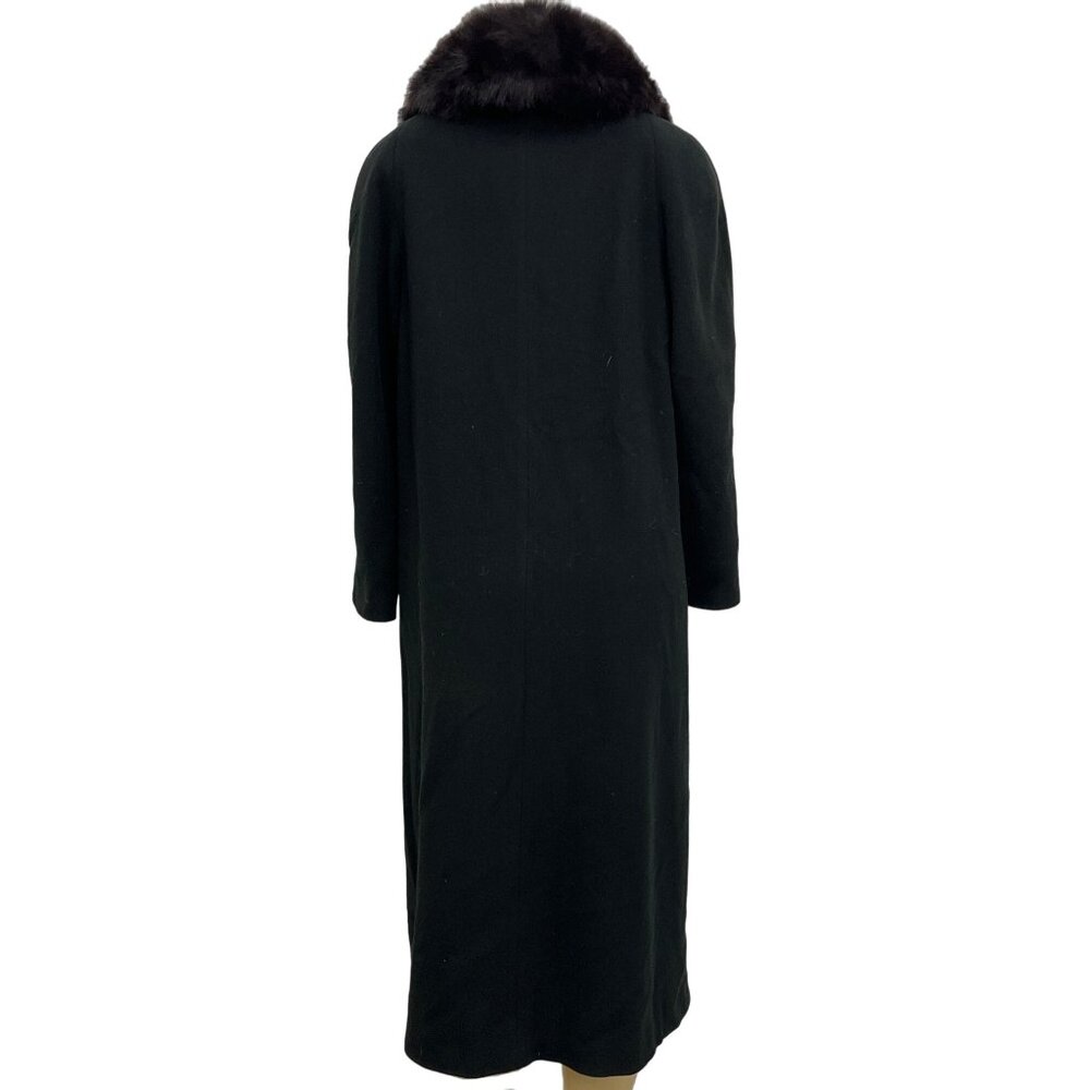 J Percy for Marvin Richards Lord & Taylor Black Faux Fur Long Coat Jacket - Picture 2 of 10